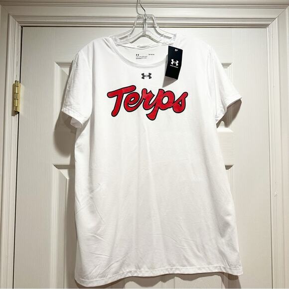 Under Armour Performance TERPS Tee T Shirt Top Dukes Mayo Bowl White NWT Large - Picture 4 of 14